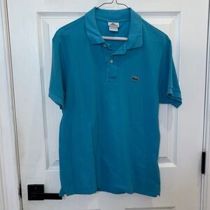 Men’s Lacoste Turquoise Blue Polo Short. Size 4 Medium